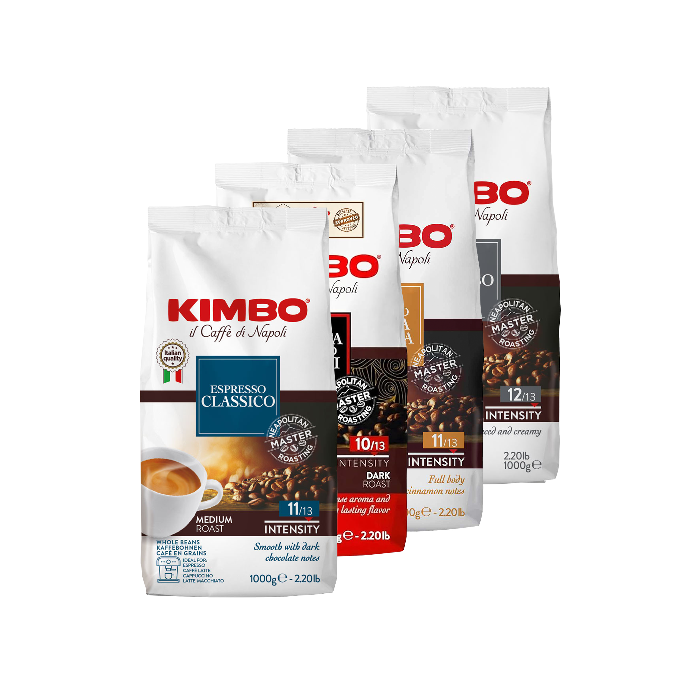 Kimbo Espresso Bohnen 4 Sorten