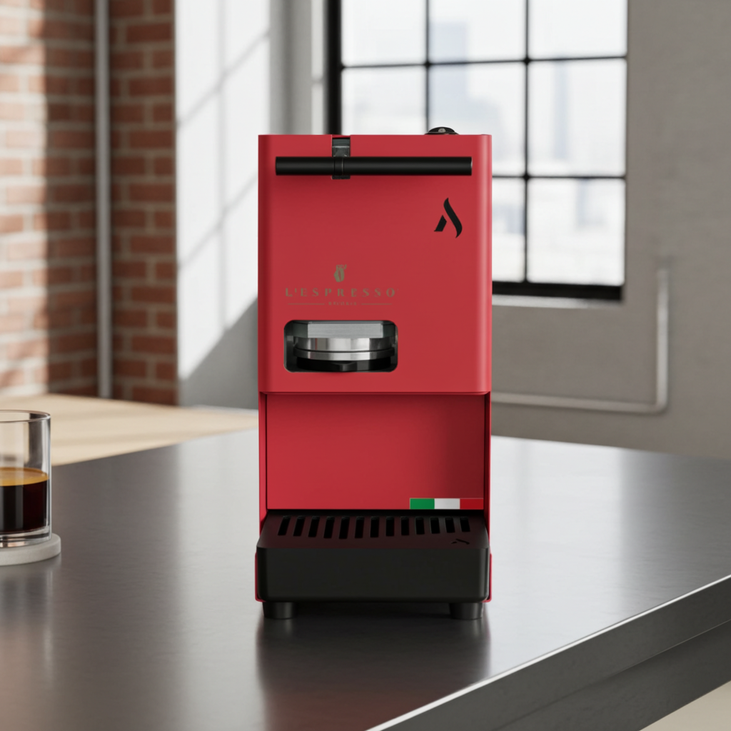 Aroma Egò E.S.E. Padmaschine 44 mm – Kompakte Espressomaschine in Korallenrot, Gelb, Weiß, Grün & Türkis | Schnelle Aufheizzeit & Aromastarker Espresso