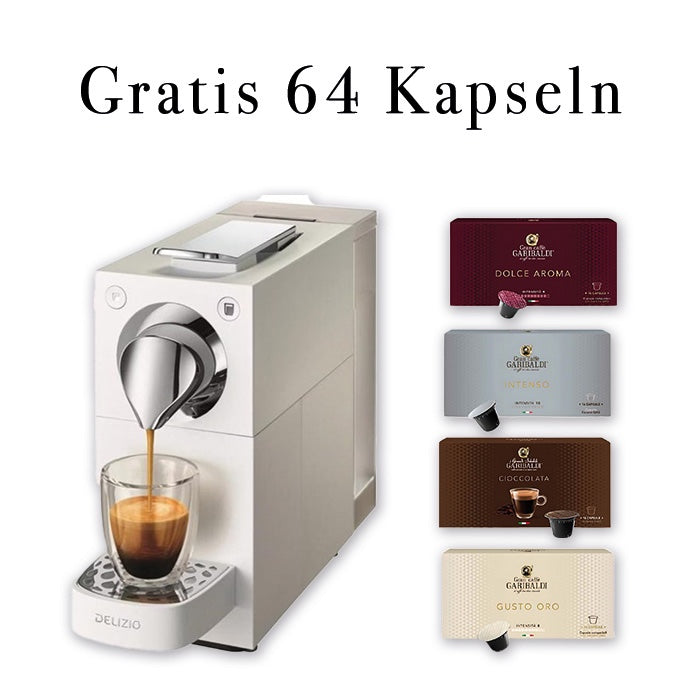 Delizio Una Weiss mit 64 Gratis Kapseln