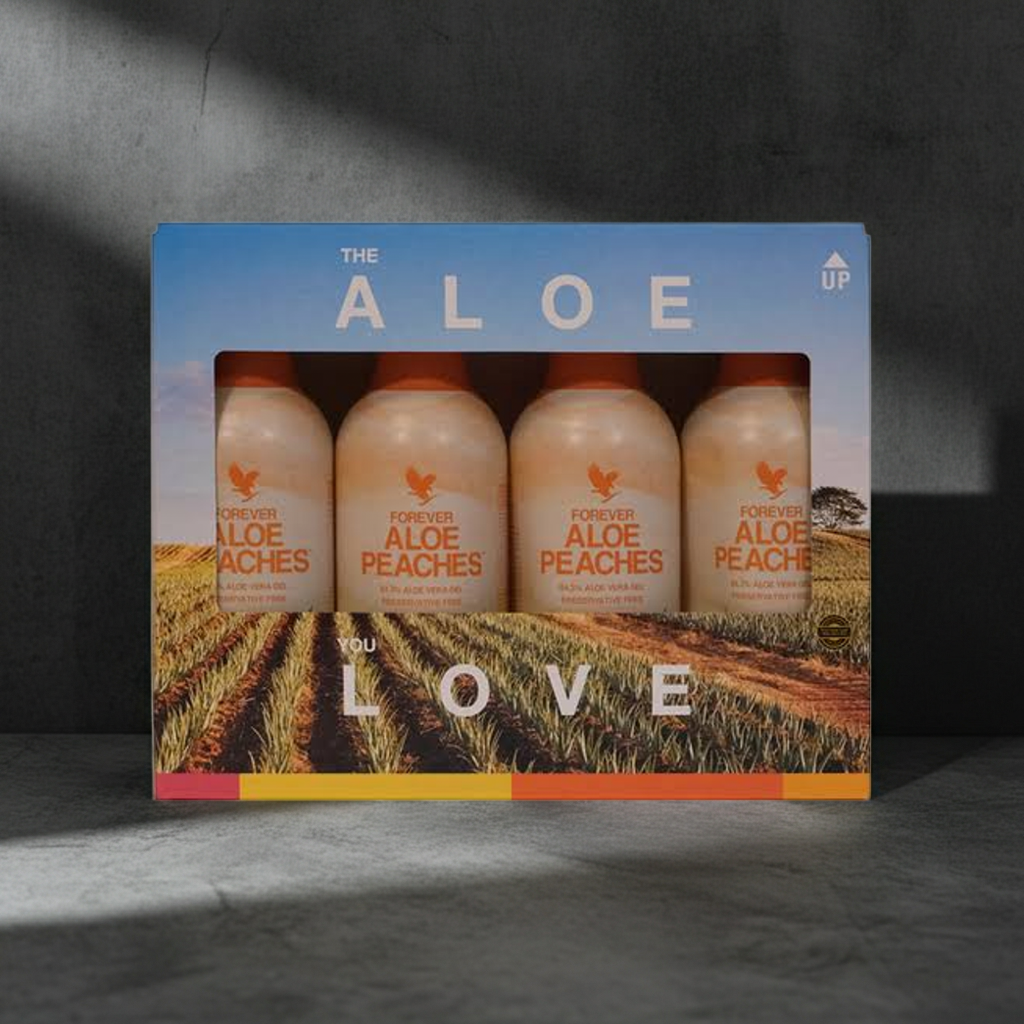 Forever Aloe Vera Gel 4x1 L – Peaches 🍑 Natürlich. Fruchtig. Vitalisierend.