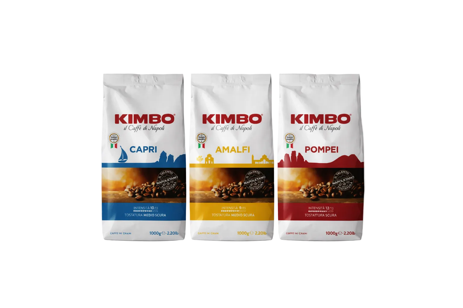 Kimbo Bohnenkaffee Set Capri · Amalfi · Pompei – 3 kg oder 6 kg