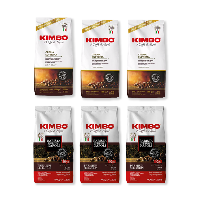 Kaffeebohnen von Kimbo – Crema Suprema und Barista Espresso Napoli 1kg