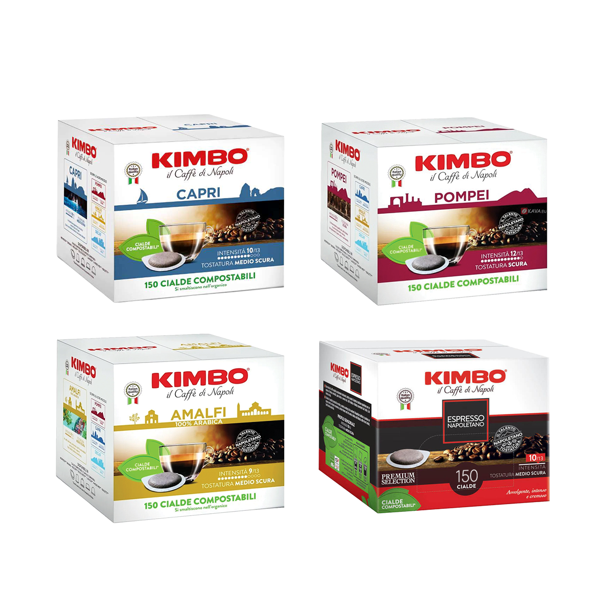 Kimbo Pad-Set: Capri, Amalfi, Pompei , Barista Napoli