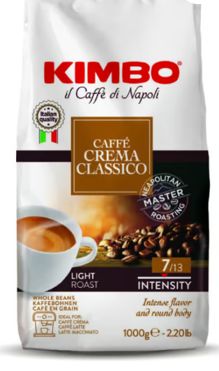 Kimbo – Caffé Crema Classico – Kaffeebohnen 1 Kg